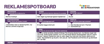 Reklamespotboard udfyldt